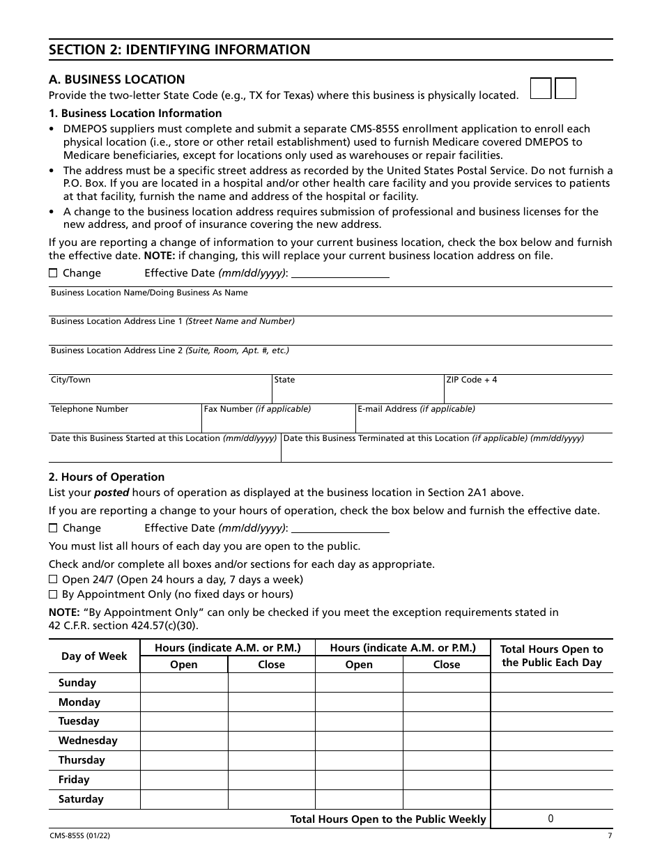 Form CMS-855S Medicare Enrollment Application - Durable Medical Equipment, Prosthetics, Orthotics, and Supplies (Dmepos) Suppliers, Page 8