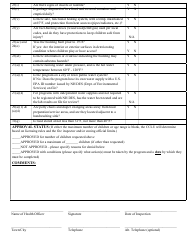 Health Officer Inspection Report for Child Care Programs - New Hampshire, Page 2