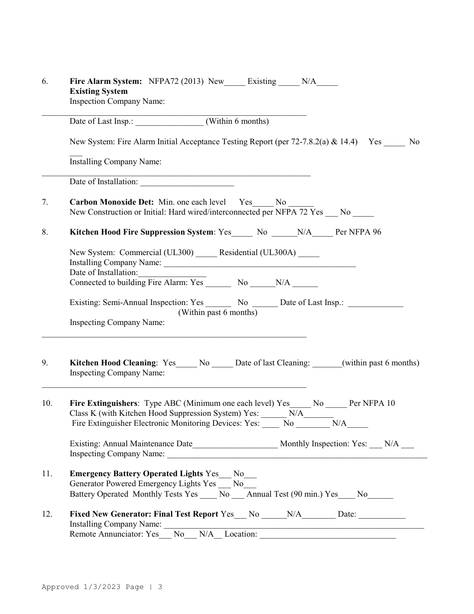Dhhs Final Inspection for Licensure (Life Safety  Physical Environment) - New Hampshire, Page 3