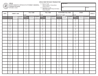 Form SFN9880 I.o.u. - North Dakota