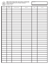 Form SFN50900 Employee Signature and Initials Register - North Dakota