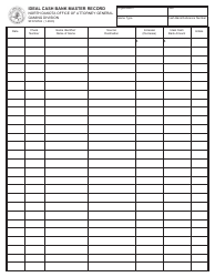 Form SFN52534 Ideal Cash Bank Master Record - North Dakota