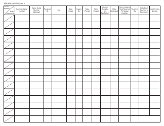 Form SFN9935 Master Game Inventory Log - North Dakota, Page 2