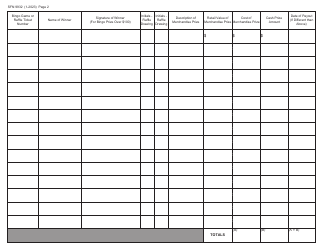 Form SFN9932 Prize Register - North Dakota, Page 2