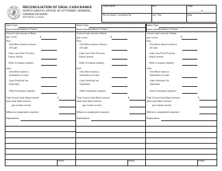 Form SFN52532 Reconciliation of Ideal Cash Banks - North Dakota