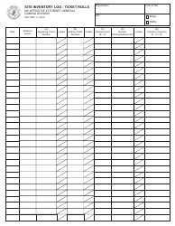 Form SFN9859 Site Inventory Log - Ticket Rolls - North Dakota