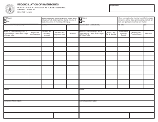 Form SFN17937 Reconciliation of Inventories - North Dakota