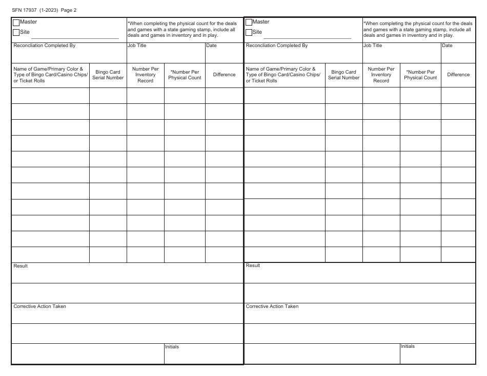 Form SFN17937 Reconciliation of Inventories - North Dakota, Page 2