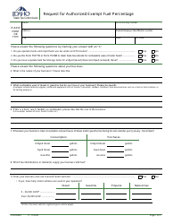 Form EFO00283 Request for Authorized Exempt Fuel Percentage - Idaho