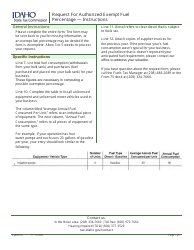 Form EFO00283 Request for Authorized Exempt Fuel Percentage - Idaho, Page 3