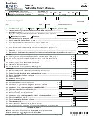 Form 65 (EFO00035) Partnership Return of Income - Idaho