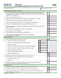 Form 68 (EFO00038) Broadband Equipment Investment Credit - Idaho