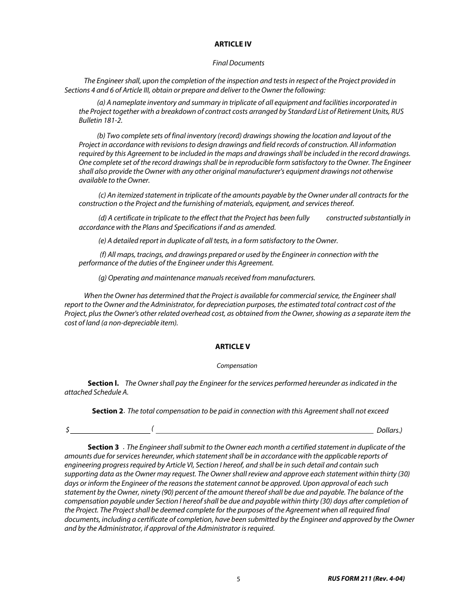 RUS Form 211 - Fill Out, Sign Online and Download Fillable PDF ...