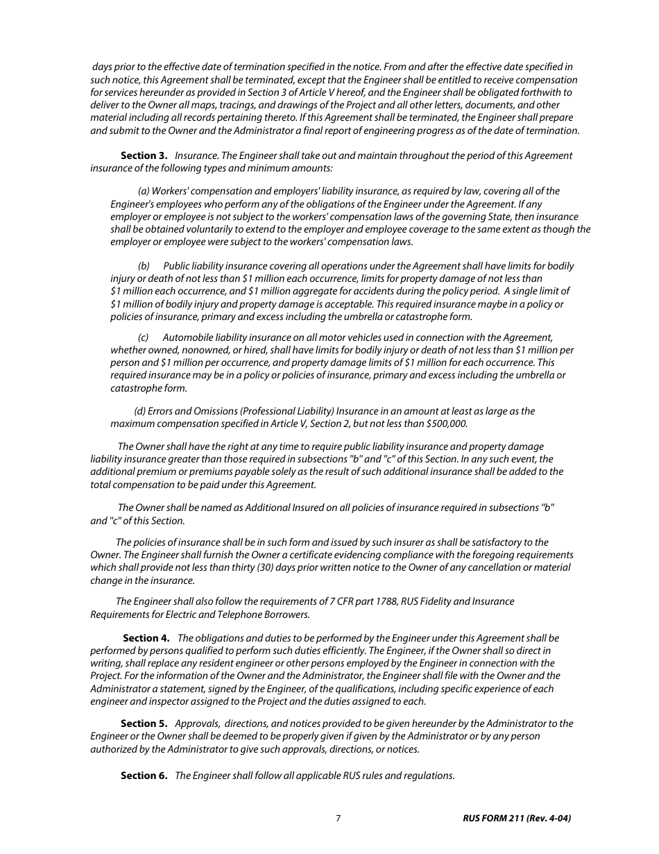 RUS Form 211 - Fill Out, Sign Online and Download Fillable PDF ...