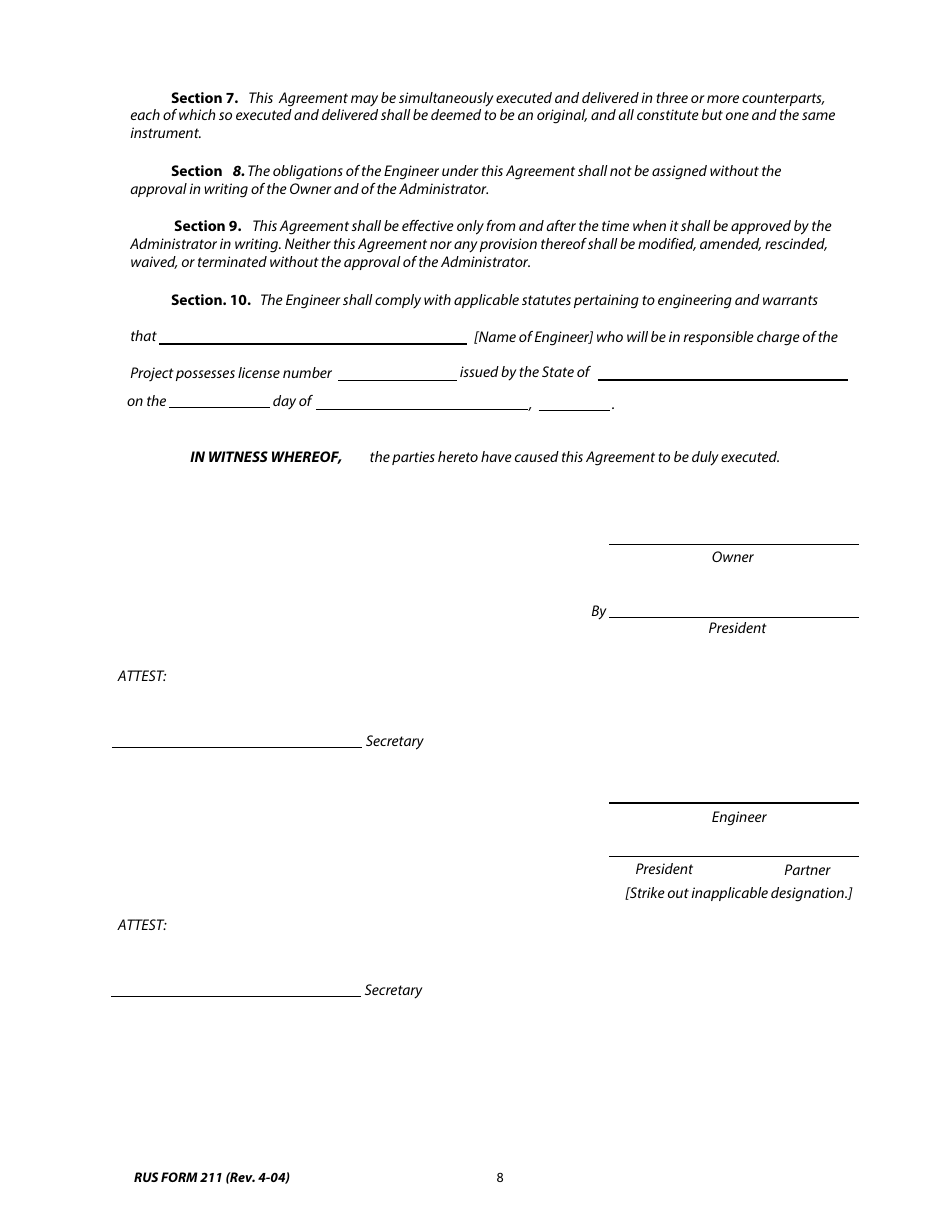 RUS Form 211 - Fill Out, Sign Online and Download Fillable PDF ...