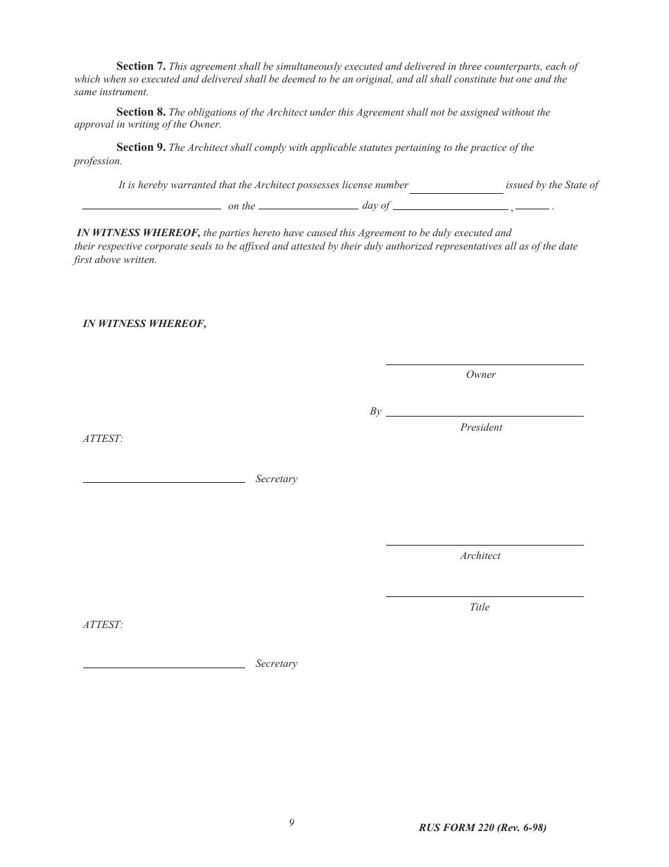 RUS Form 220 - Fill Out, Sign Online and Download Fillable PDF ...