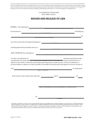 Document preview: RUS Form 224 Waiver and Release of Lien