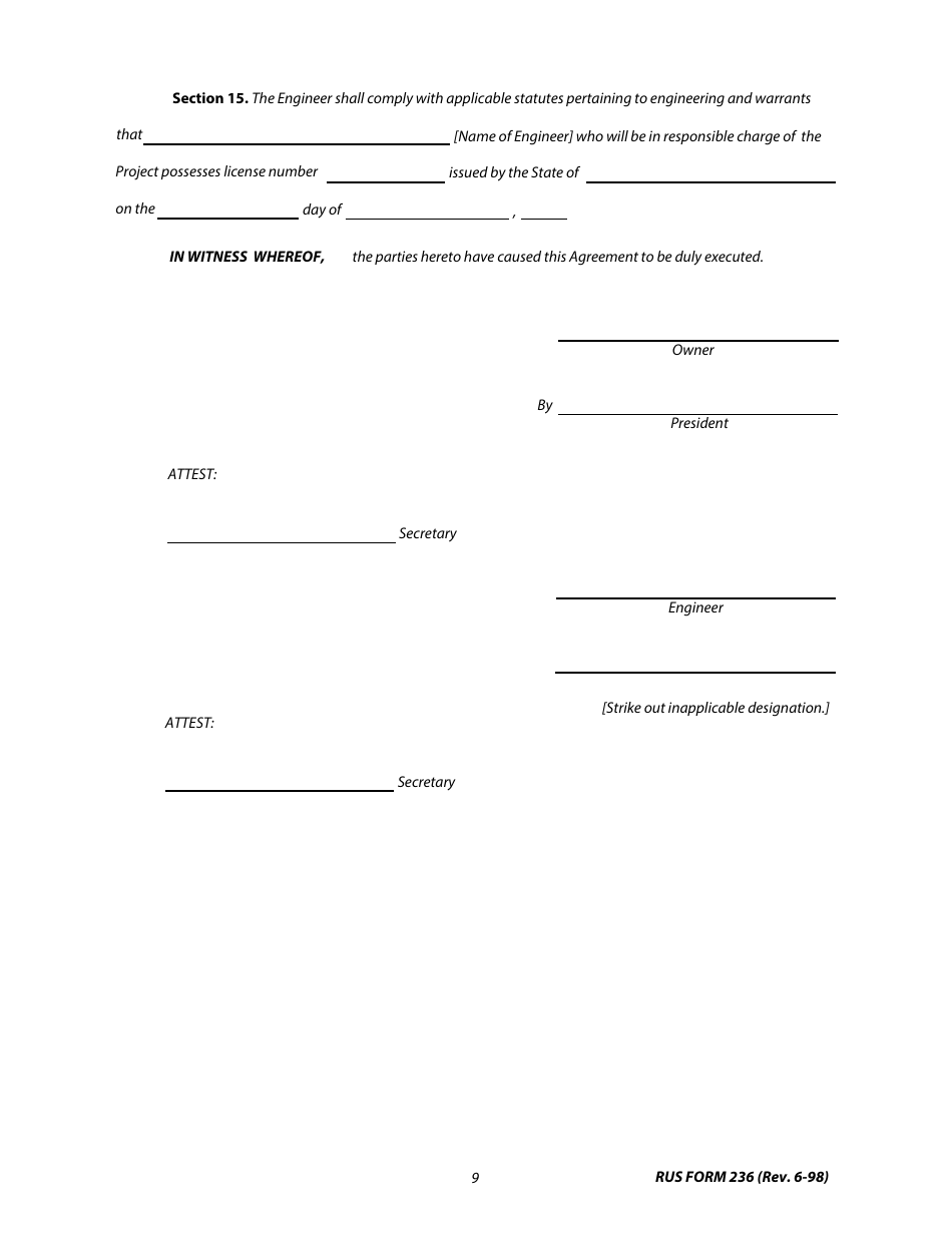 RUS Form 236 - Fill Out, Sign Online and Download Fillable PDF ...