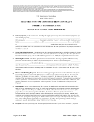 RUS Form 830 Electric System Construction Contract - Project Construction