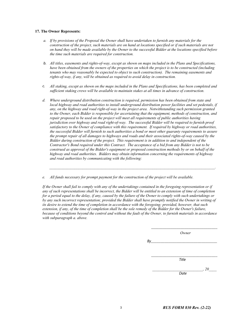 Rus Form 830 - Fill Out, Sign Online And Download Fillable Pdf 