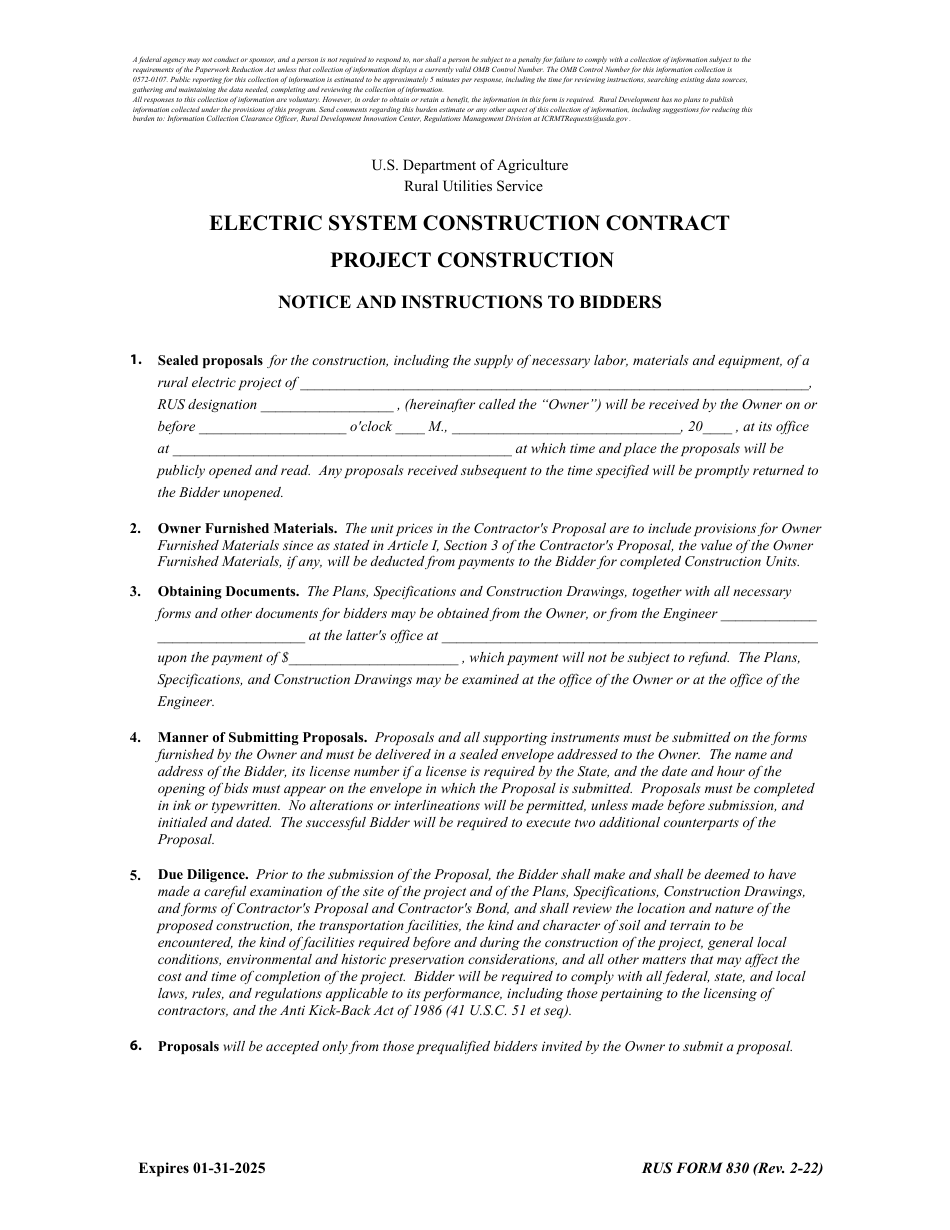 Rus Form 830 Fill Out Sign Online And Download Fillable Pdf