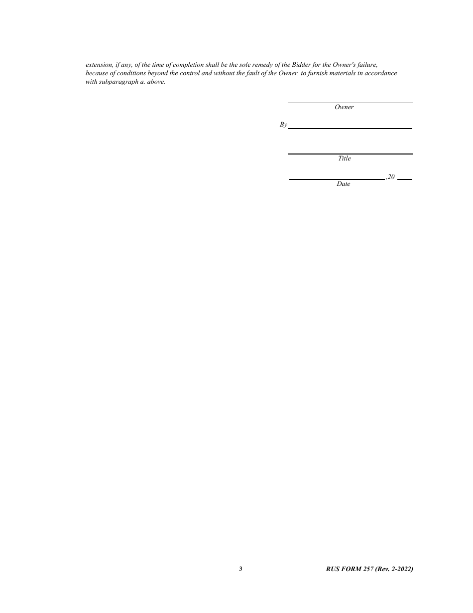 RUS Form 257 Contract to Construct Buildings - Notice and Instructions to Bidders, Page 3