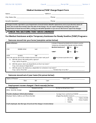 Document preview: Form DSS-EA-310 Medical Assistance/TANF Change Report Form - South Dakota