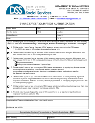 Document preview: Form PA-103 Synagis/Respigam Prior Authorization - South Dakota