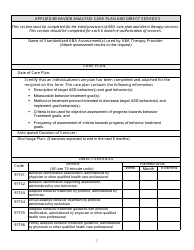 Form PA-102 Applied Behavior Analysis Therapy Prior Authorization Request Form - South Dakota, Page 2