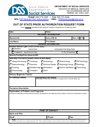 Document preview: Form PA-105 Out of State Prior Authorization Request Form - South Dakota