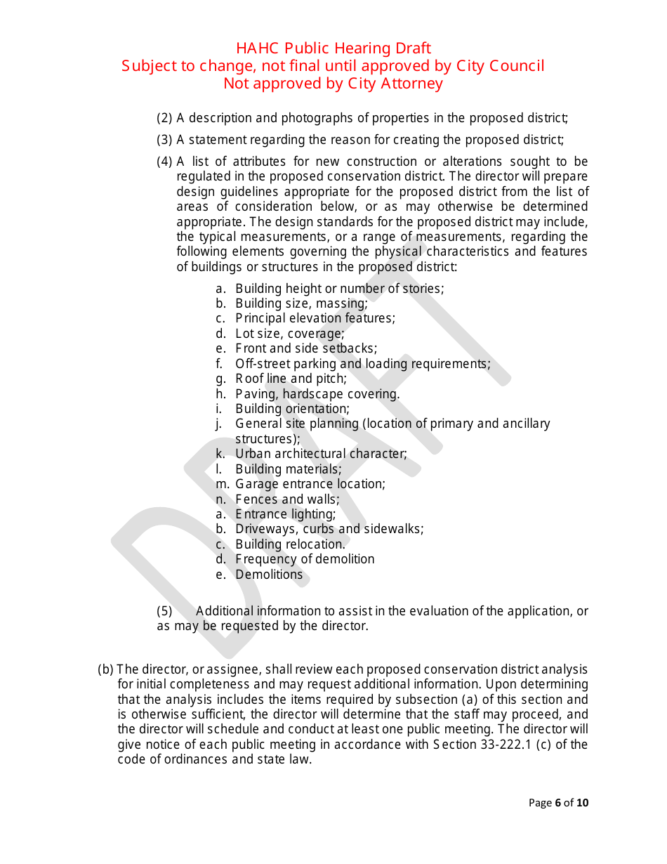 Hahc Public Hearing Draft - City of Houston, Texas, Page 6