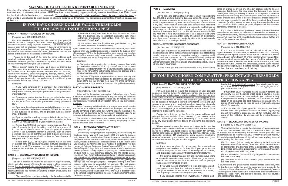 CE Form 1 Statement of Financial Interests - Florida, Page 4