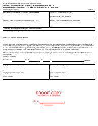 Document preview: Form CEM-2006T Legally Responsible Person Authorization of Approved Signatory - Lake Tahoe Hydrologic Unit - California