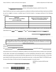 Form VS111 Application for Certified Copy of Birth Record - California, Page 5