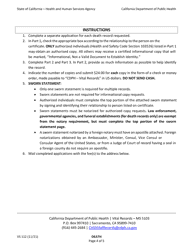 Form VS112 Application for Certified Copy of Death Record - California, Page 4