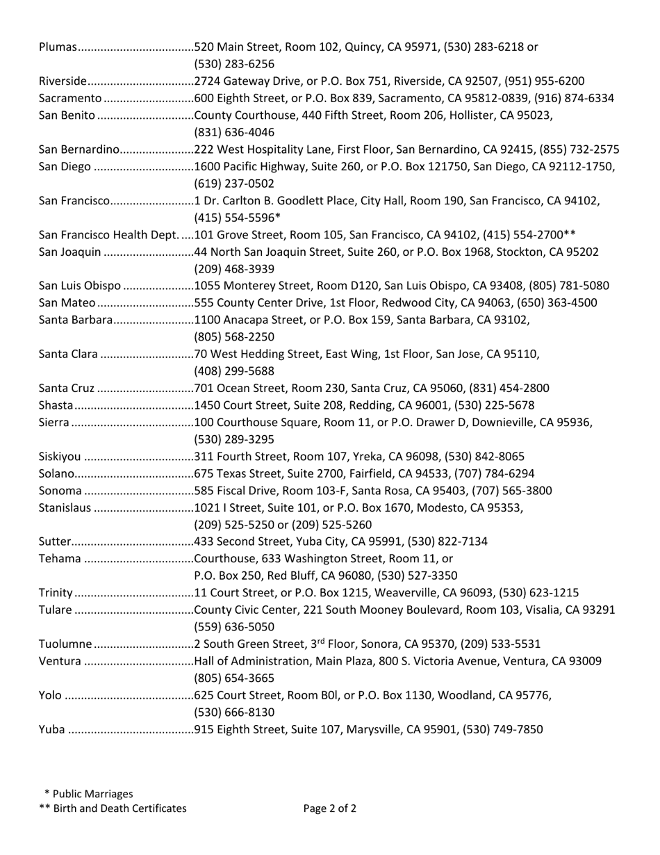 Form VS111 Application for Certified Copy of Birth Record - California (English / Spanish), Page 8