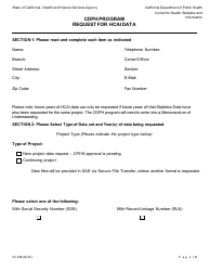 Form VS148 Cdph Program Request for Hcai Data - California, Page 3
