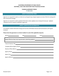 Document preview: Agency Information Form - California, 2023
