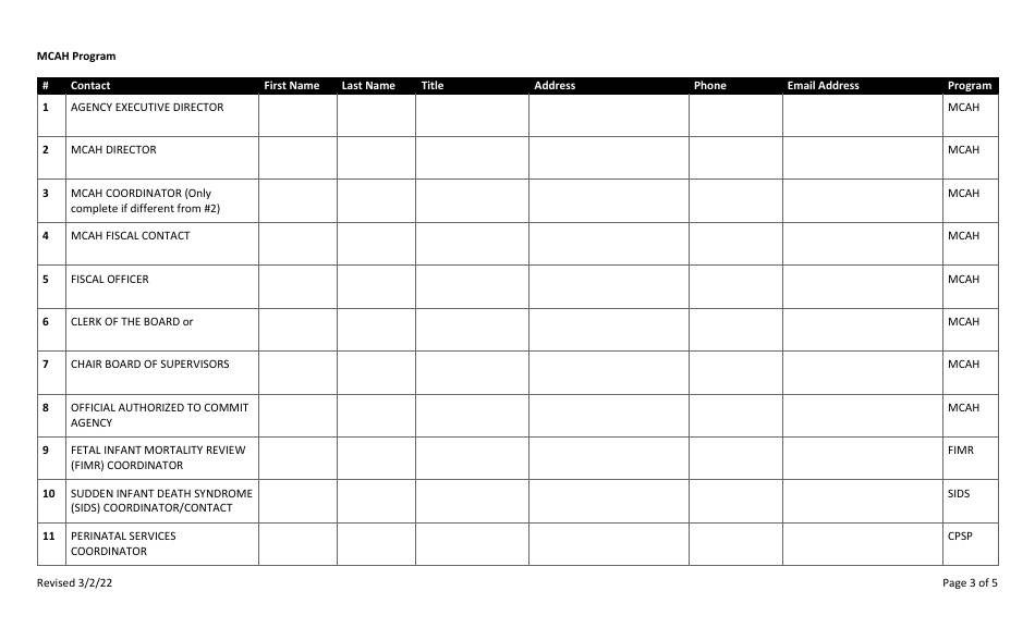Agency Information Form - California, Page 3