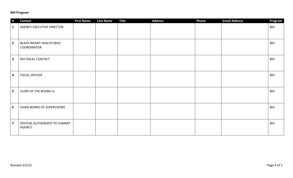 Agency Information Form - California, Page 4