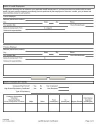 Form LPC416 (IL532-2005) Landfill Operator Certification Application - Illinois, Page 2