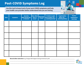 Document preview: Post-covid Symptoms Log - California