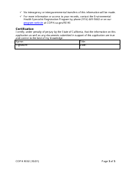 Form CDPH8002 Environmental Health Specialist Registration - California, Page 3