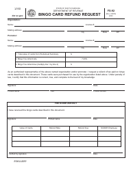 Document preview: Form FS-92 Bingo Card Refund Request - South Carolina