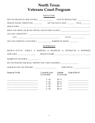 Initial Screening Form - North Texas Veterans Court Program - Collin County, Texas, Page 3