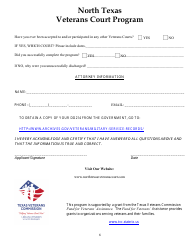 Initial Screening Form - North Texas Veterans Court Program - Collin County, Texas, Page 6