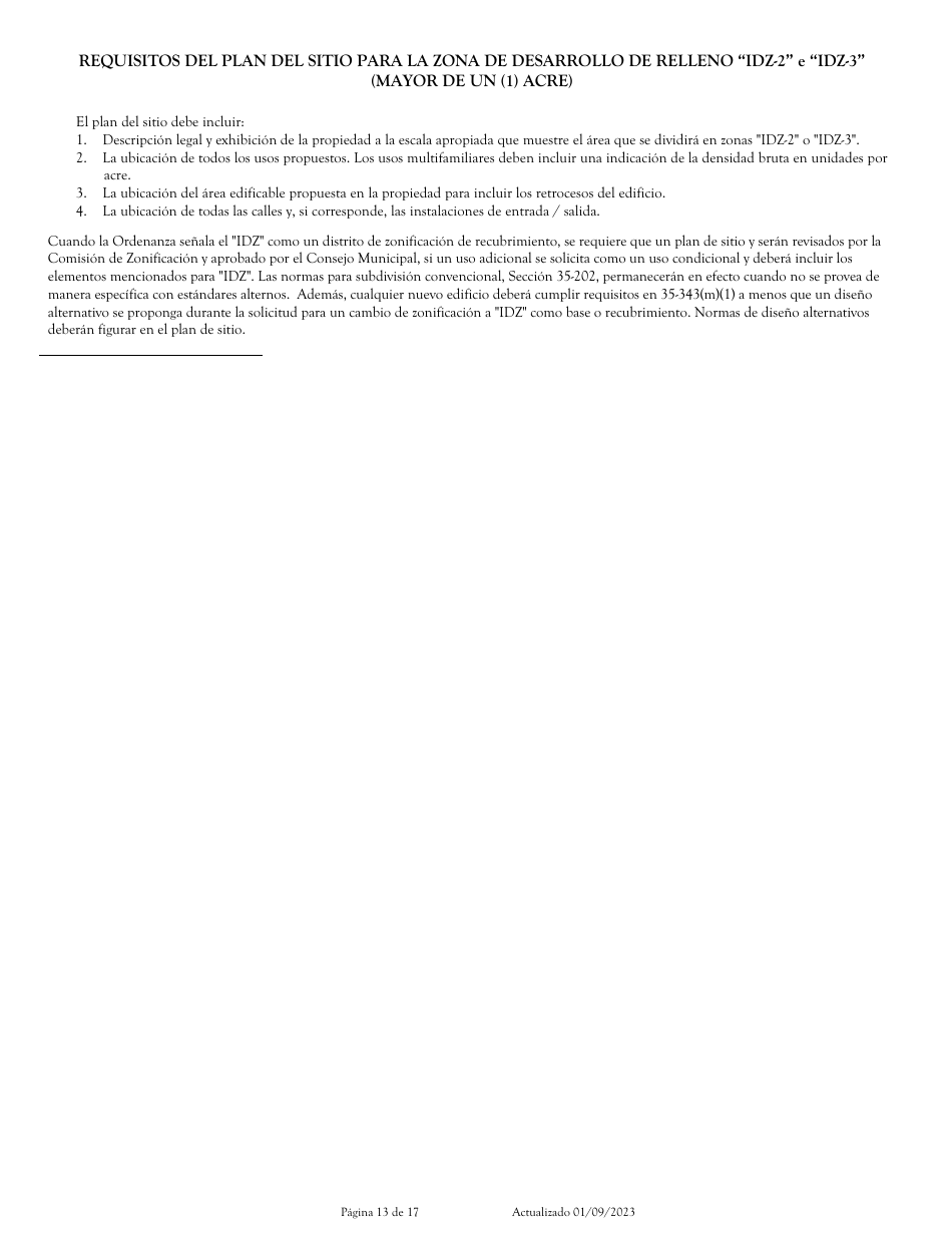 Solicitud Para Cambio De Zonificacion / Enmienda De Plan - City of San Antonio, Texas (Spanish), Page 13