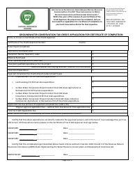 Document preview: Groundwater Conservation Tax Credit Application for Certificate of Completion - Arkansas