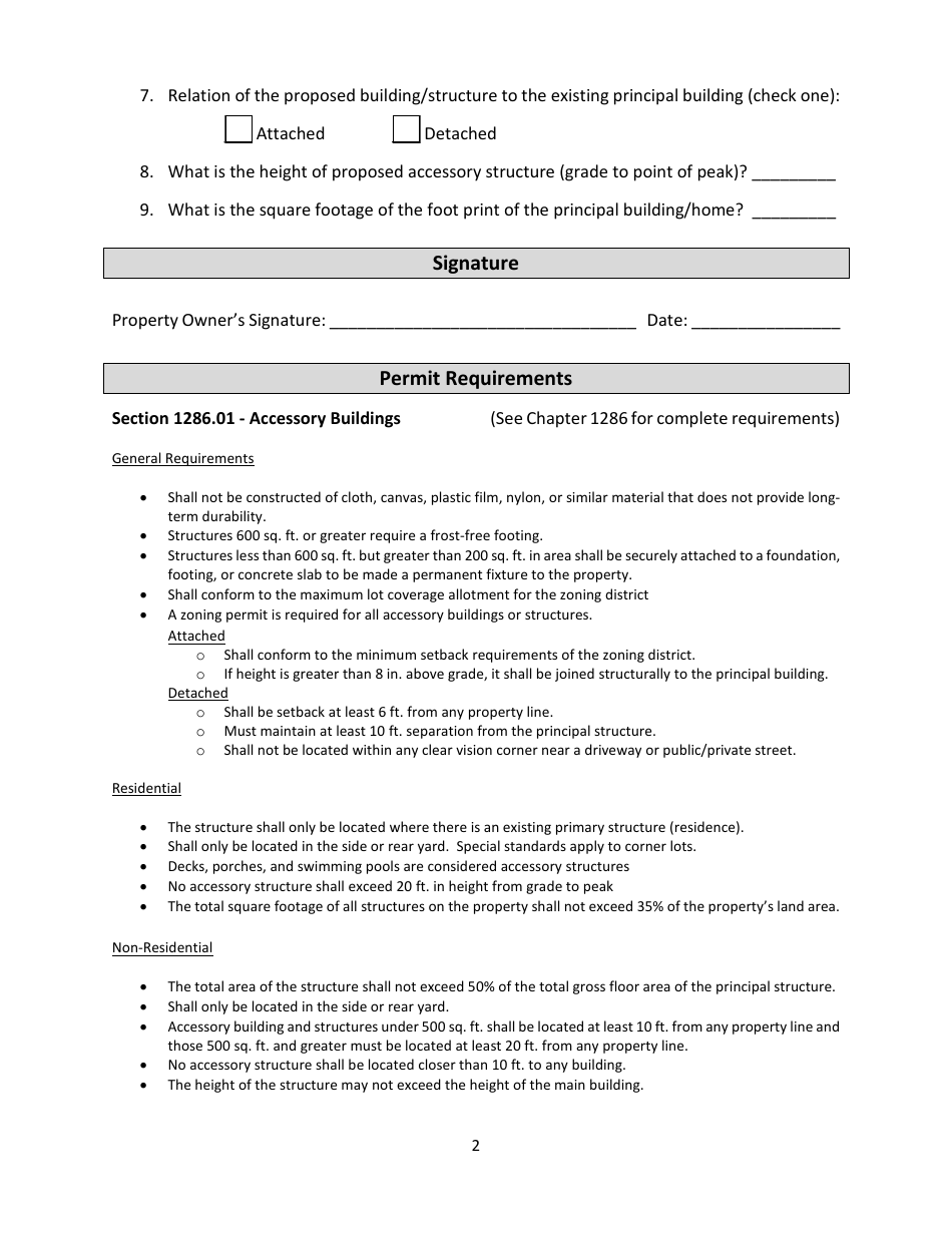Accessory Structure Zoning Permit - City of Ionia, Michigan, Page 2
