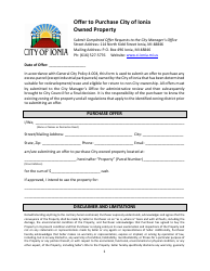 Offer to Purchase City of Ionia Owned Property - City of Ionia, Michigan